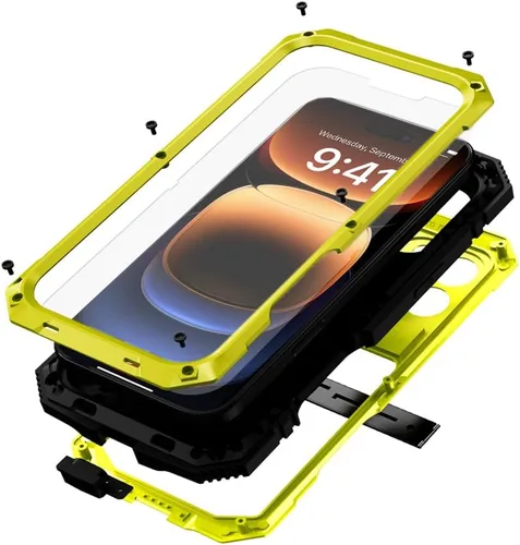 Vista 15 de Lunivop Funda compatible con iPhone 15 Pro Max de 6.7 pulgadas 2023, protección resistente, a prueba de polvo, resistente de metal de grado militar