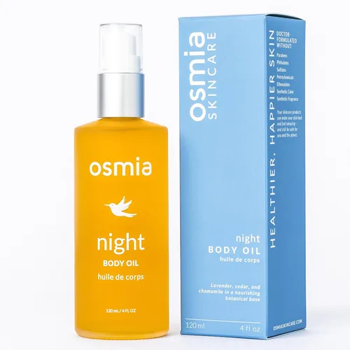 Vista 8 de Osmia Skincare - Aceite natural nocturno para el cuerpo, semillas de borraja, kukui, aceites de lavanda, nutre, calma, fortifica, belleza limpia