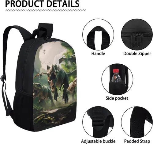 Vista 70 de HUGS IDEA Juego de 3 bolsas escolares con aislamiento térmico para el almuerzo, estuche para lápices