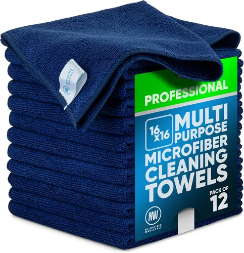 Vista 18 de Toalla Buff Pro de Microfibra de Superficie Múltiple - Paquete de 12 unidades - Paños de limpieza premium - Limpia, quita el polvo, pule, absorbe