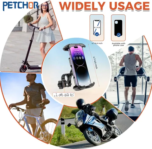 Vista 6 de Soporte para teléfono de motocicleta, soporte para manillar de bicicleta, soporte para teléfono celular de motocicleta, compatible con iPhone de 4.7