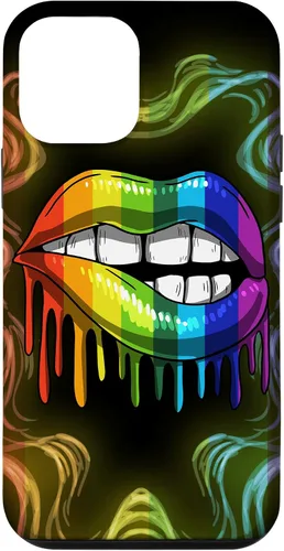 Vista 16 de Rainbow Lip Drip Lesbiana Gay Pride Bisexual Transgénero LGBT Funda para iPhone 17