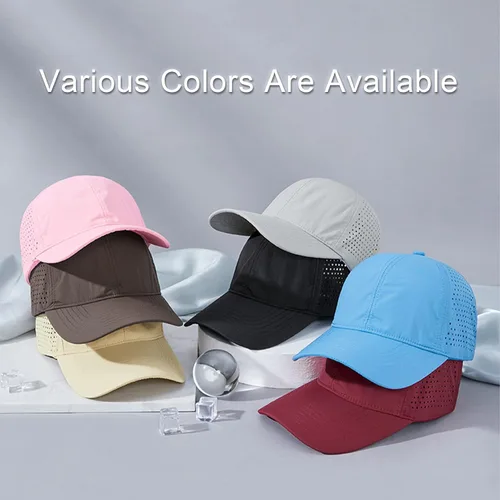 Vista 6 de LUCKYBUNNY Gorras de béisbol de secado rápido para mujer, malla transpirable, protección UV, gorra deportiva para pesca y correr