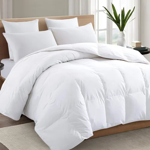 Vista 15 de TEXARTIST Edredón Premium de la serie 2100 tamaño King para todas las estaciones, transpirable, color beige, suave, fibra en espiral 4D, inserto