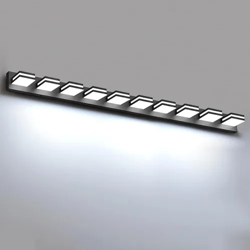 Vista 20 de IZORRO Luces LED modernas para baño (8 luces, regulables), iluminación de pared acrílica blanca mate, luces de tocador para baño sobre espejo, 6000