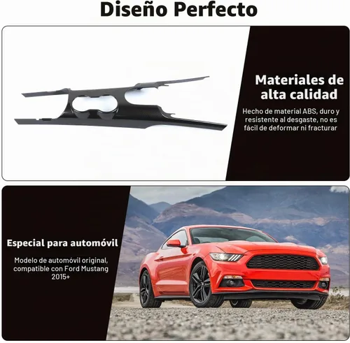 Vista 6 de RT-TCZ Cubierta de Panel de Cambios de Consola Central de Fibra de Carbono, Marco de Portavasos, Kit de Accesorios de Decoración Interior para Ford