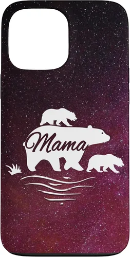 Vista 24 de Mama Bear with 2 Cubs Space Stars Galaxy Mama Bear Case for iPhone 17
