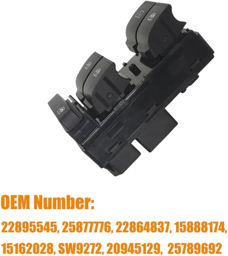 Vista 3 de 20945129 Botón de interruptor maestro de control de ventana del lado del conductor Compatible con 2007-2013 Chevy Silverado 1500/2500 HD/3500 HD/GMC