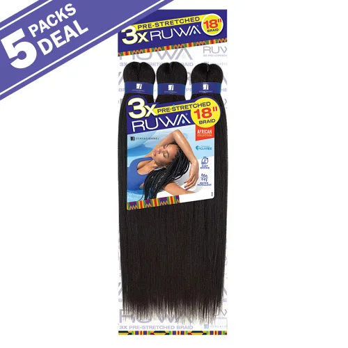 Vista 2 de Sensationnel - Trenzas de ganchillo X-Pression 3X Ruwa preestiradas de 18 pulgadas (paquete de 5, 2)
