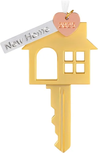 Vista 11 de Hallmark Keepsake Adorno de Navidad 2026, Home Sweet New Home 2026, porcelana y metal, regalos de inauguración de la casa