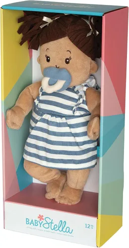 Vista 7 de Manhattan Toy Baby Stella - Muñeca suave de 15 pulgadas, color beige con pelo castaño