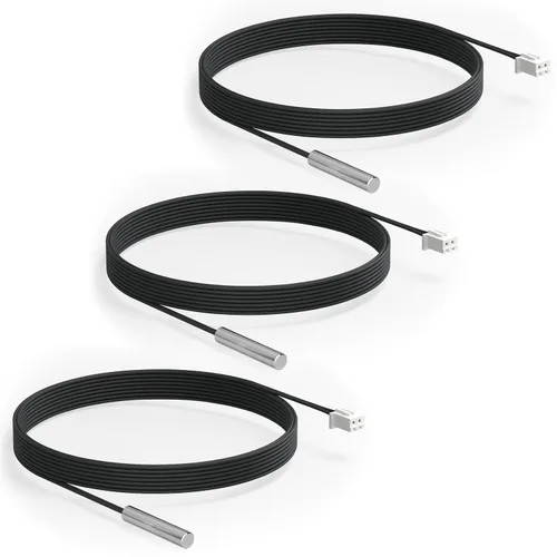 Vista 8 de DROK 3 piezas de sonda de sensor de temperatura de 10K, sonda de temperatura impermeable de 1 metro, sonda de temperatura de acero inoxidable 3950