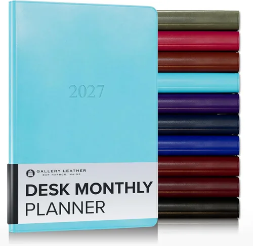 Vista 42 de Gallery Leather Agenda mensual grande 2026-2027 Acadia Navy