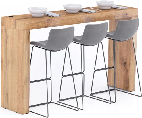 Vista 64 de Mobili Fiver Evolution - Mesa alta de bar de cocina fabricada en Italia Ahorra Espacio, Mesa de altura de mostrador montada en la pared para 1
