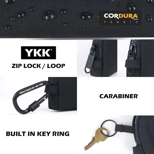 Vista 4 de Rough Enough - Monedero pequeño FOB para llaves de coche, cartera EDC para hombres con cordón