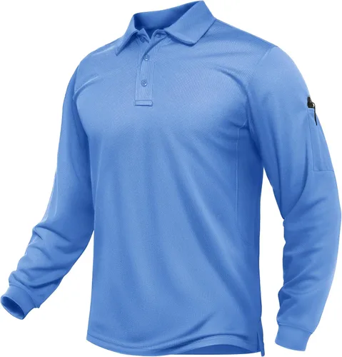 Vista 27 de TACVASEN - Camisas polo de manga larga para hombre de secado rápido, tácticas, para golf, con cuello, ligeras, transpirables, que absorben