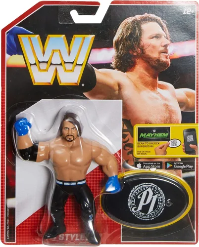 Vista 4 de WWE AJ Styles Retro App Figura de acción