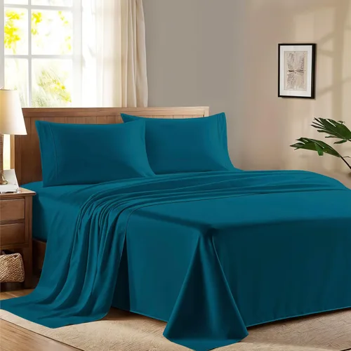 Vista 20 de Juego de sábanas 100% algodón egipcio para cama individual, sábanas de lujo de la serie 600 refinadas para cama de tamaño individual