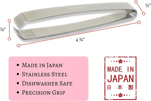 Vista 2 de RCI GLOBAL - Pinzas de hueso de pescado fabricadas en Japón, antideslizantes, agarre de precisión, deshuesado, salmón, lubina, bagre, acero