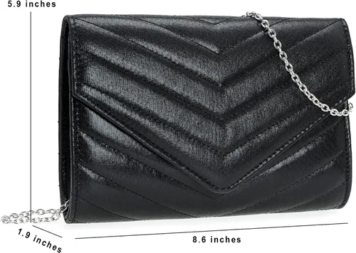 Vista 7 de Bolso de noche para mujer, acolchado, formal, elegante, bolso de mano de boda
