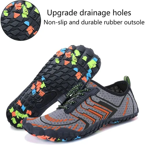 Vista 6 de MAYZERO Zapatos de agua para hombres y mujeres, zapatos de surf, playa, piscina, zapatos de punta ancha, senderismo, zapatos de agua, zapatillas