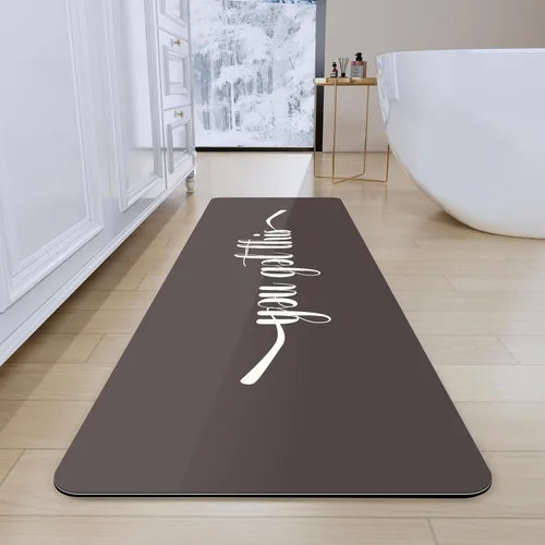 Vista 11 de Tapetes de baño antideslizantes de secado rápido, tapetes de baño de goma súper absorbentes para debajo de la puerta, tapetes de baño para baño, Azul