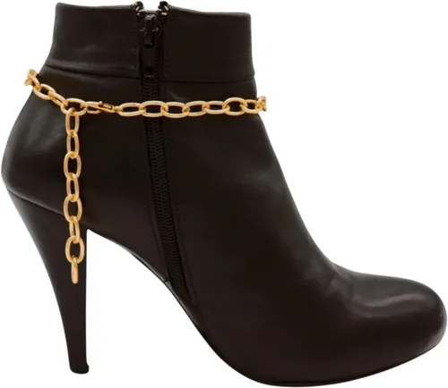 Vista 6 de TrendyFashionJewelry Pulsera de metal dorado con cadena de botas occidentales para mujer, dije envolvente con múltiples ondas, Metal