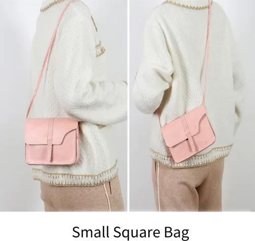Vista 3 de MAMEAYUE Bolso de cuero de la PU de las mujeres Bolso del hombro del tirón Bolso cruzado con correa (rosa), Rosado