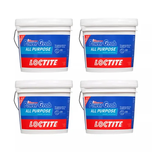 Vista 7 de Loctite Power Grab Express - Adhesivo de construcción multiusos, blanco, cubo de 1 galón, 1 paquete, pegamento de construcción versátil