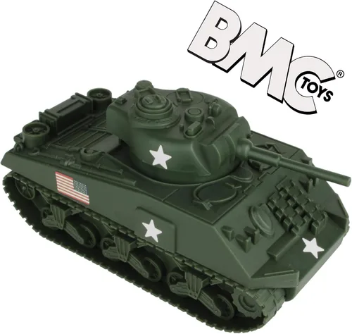 Vista 7 de BMC WW2 Sherman M4 Tank - Vehículo militar 1:32 verde oscuro para hombres de plástico del ejército
