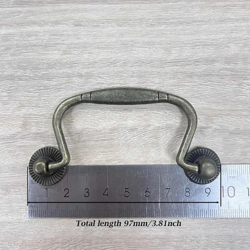 Vista 7 de 5 tiradores de fianza antiguos para cajón, perillas decorativas de agujero de 3 pulgadas, manijas de aleación de zinc, accesorios para aparador