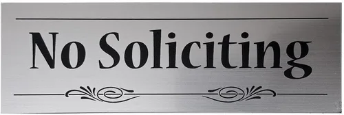 Vista 2 de Cartel decorativo No Soliciting, Negro