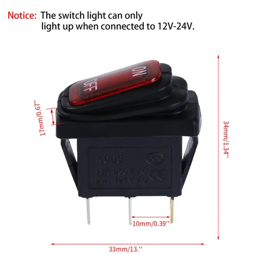 Vista 6 de KAMIER Interruptor de reinicio de encendido y apagado de repuesto para Razor MX350 MX400 SX350 Dirt Bike RSF650 E300 E200 E100 Pocket Mod Scooter
