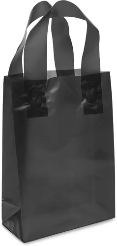 Vista 5 de Prime Line Packaging - Bolsas de plástico negras con asas, 6 x 3 x 9