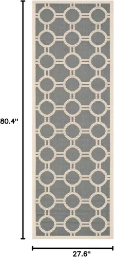 Vista 2 de SAFAVIEH Courtyard Collection CY6924 - Alfombra decorativa para interiores y exteriores, impermeable, fácil de limpiar, 2 pies 3 pulgadas x 6 pies 7