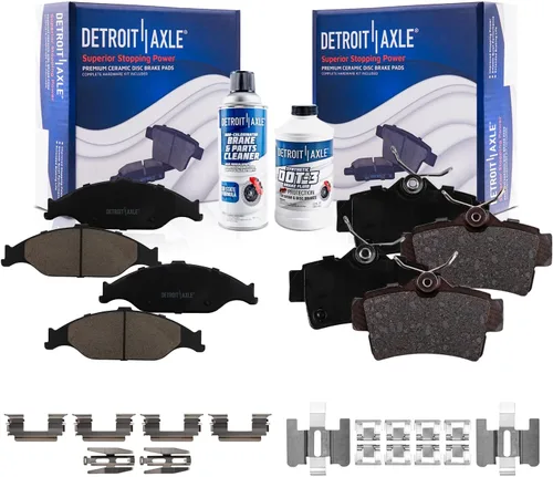 Vista 44 de Detroit Axle - Pastillas de Freno Delantero Izquierdo Reemplazo de Pinza de Disco para Dodge Ram 1500 Dakota Mitsubishi Raider - Juego de 3 piezas