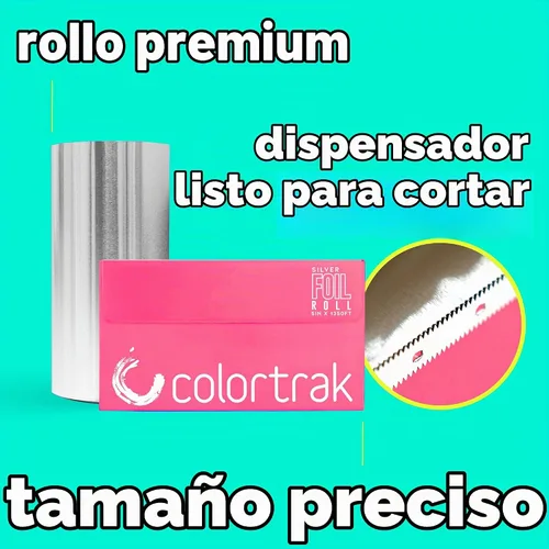 Vista 4 de Colortrak Rollo de papel de aluminio para resaltado profesional, plateado