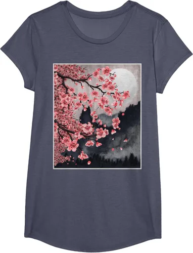 Vista 18 de Sakura - Camiseta japonesa de cerezo en flor japonesa, Negro, S