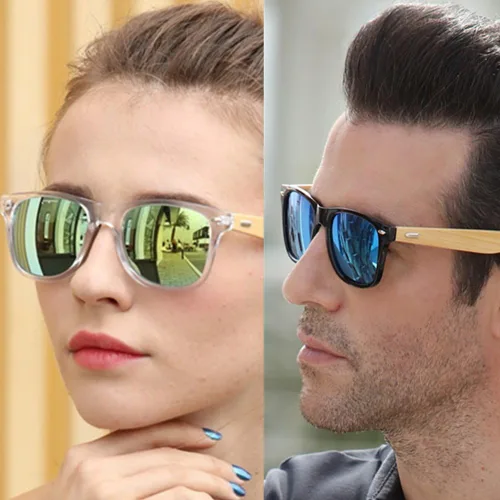 Vista 4 de Long Keeper Bamboo Wood Brazos Gafas de sol para mujeres hombres