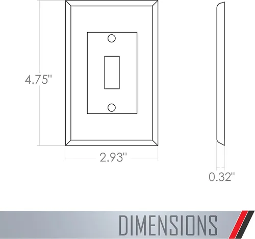 Vista 3 de TayMac 4000W Placa de pared para interruptor de palanca única, pintada, blanca, 1 banda