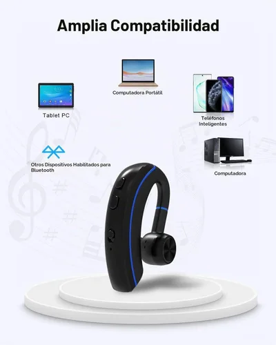 Vista 6 de NANAMI Auriculares Bluetooth, auricular Bluetooth V5.0, auriculares ultraligeros de 320 horas con micrófono giratorio, auriculares manos libres