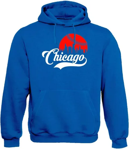 Vista 31 de Xtreme Apparrel Cityscape Skyline - Sudadera con capucha para hombre para fanáticos del béisbol