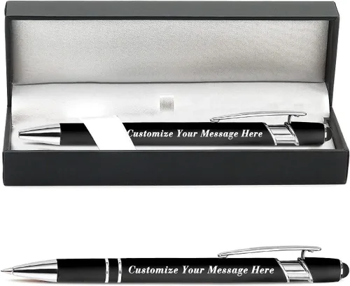 Vista 66 de 12 unidades de bolígrafos personalizados a granel con nombre grabado gratis, bolígrafos de bola personalizados con lápiz óptico, mensaje de texto