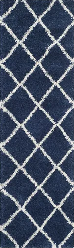 Vista 133 de SAFAVIEH Hudson Shag Collection - Alfombra decorativa de 2 x 3 pies, color beige y marfil, diseño moderno de enrejado, no desprende pelusa