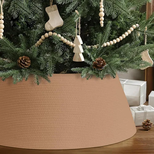 Vista 12 de Collar de árbol de Navidad, falda grande para árboles artificiales de 6 a 9 Negro