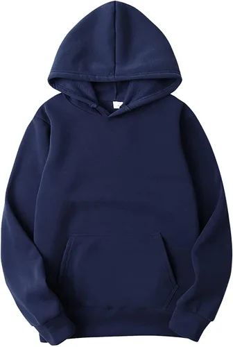 Vista 2 de Sudaderas con capucha para hombre, con bolsillos, ligeras, sueltas, de color sólido, manga larga, sudaderas con capucha