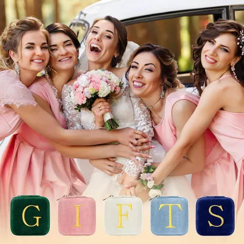 Vista 2 de Regalos de novia para despedida de soltera, día de la boda, pequeño joyero de viaje personalizado, joyero, organizador para mujeres, adolescentes