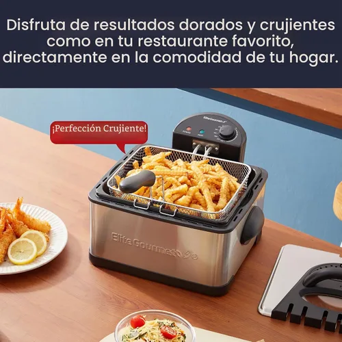 Vista 8 de Elite Gourmet EDF475 - Freidora profunda, 1700 vatios, 4.2 cuartos de galón, acero inoxidable