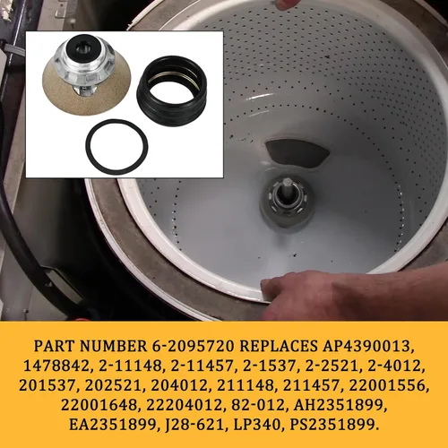 Vista 2 de 6-2095720 Kit de Reparación de Vástago y Sello de Tina de Lavadora Compatible con Whirlpool Maytag Repuesto AP4390013 PS2351899 Incluye Conjunto