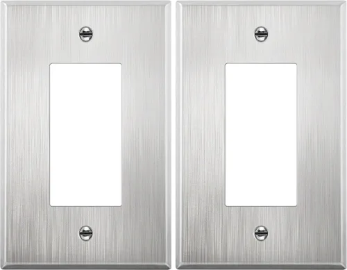 Vista 16 de LIDER Placa decorativa de pared de metal para interruptor o receptáculo, cubierta de salida de acero inoxidable, resistente a la corrosión